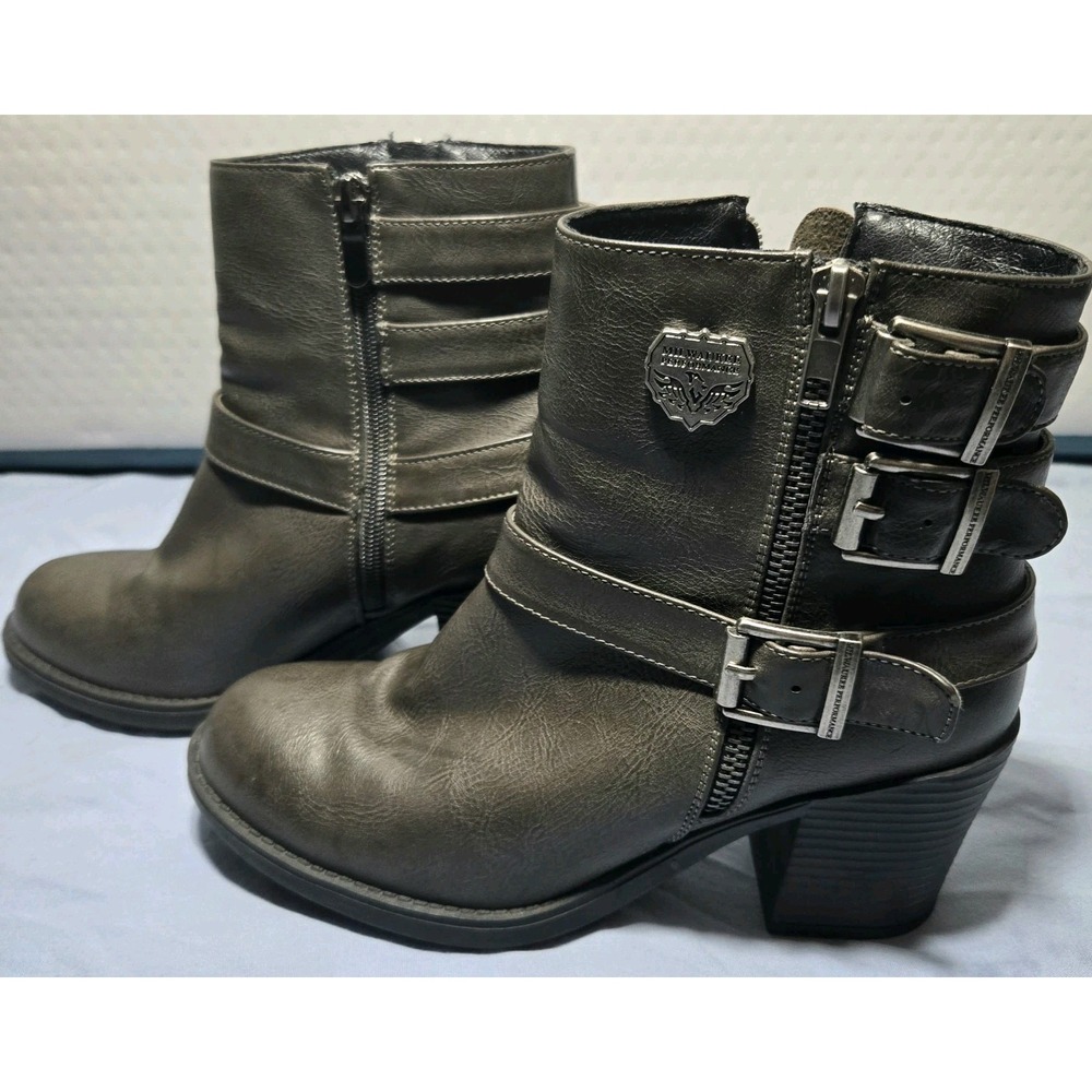 Milwaukee Performance Womens Boots 3 Strap Zip Up Stone Grey Size 7